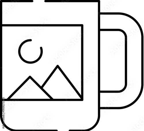 Mug with custom printed image representing personalized gifts, souvenirs, and branded drinkware for promotions, celebrations, retail products, and memorable keepsakes