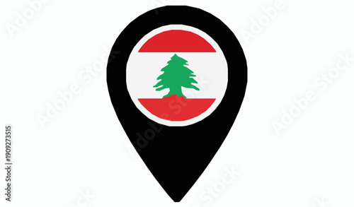 Free Download Lebanese Flag Location Marker Icon Editable Vector Illustration - GFXLoad