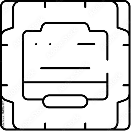 Microchip outline icon illustrating modern computer hardware, representing processing power, electronic components, and digital technology concepts for computing infrastructure