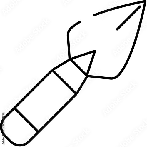 Trowel tool outline illustration, perfect for concepts of gardening, construction, building, landscaping, and hand tools, designed as a simple graphic element