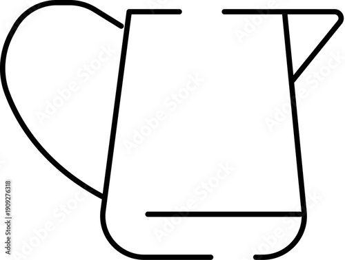 Water pitcher icon presenting a clean and minimalist outline for a kitchen utensil, perfect for symbolizing beverages, pouring, or domestic refreshment