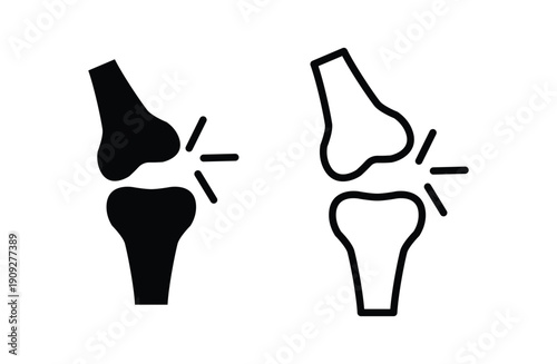 Knee joint pain icon vector for web design