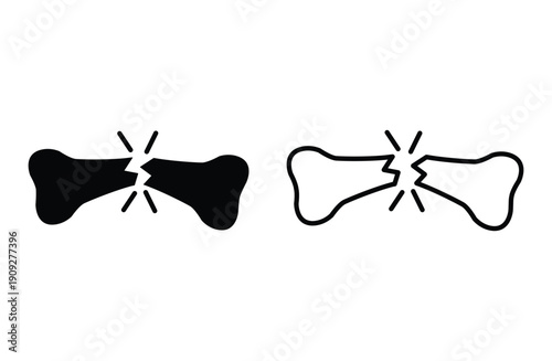Broken bone icon vector for web design