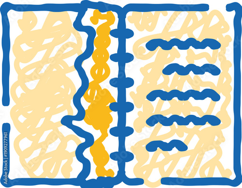 Open notebook with a torn page revealing a chaotic pattern on one side and structured lines on the other, symbolizing lost data, erased memory, and documentation damage