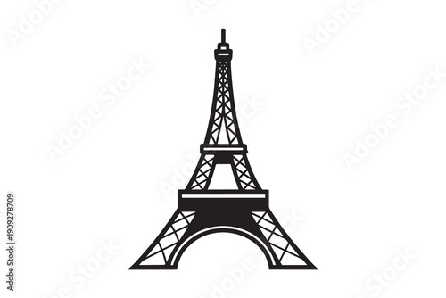 the eiffel tower in paris france isolated on white of background silhouette icon