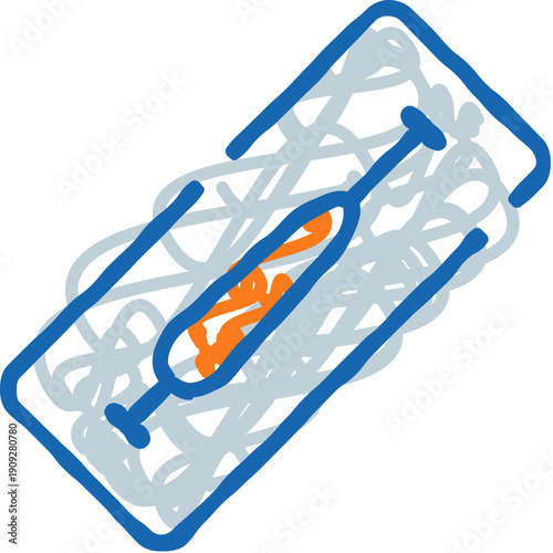 Hand drawn plaster bandage icon on white background symbolizing first aid for minor wounds, protection and healing in healthcare, clinic and emergency care contexts