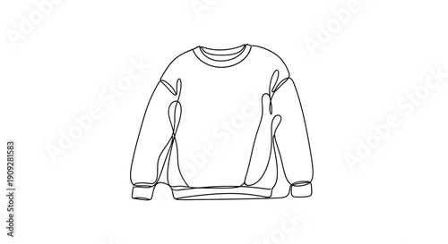 Minimalist line art of a casual sweatshirt