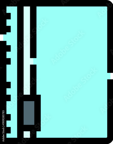 Light blue spiral notebook on a white background, minimal stationery icon for writing, planning, study and office use, clean square composition for apps, design and education