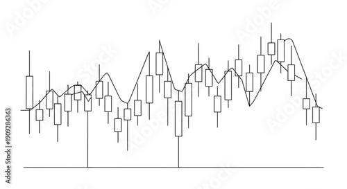 Stock Market Candlestick Chart Line Graph