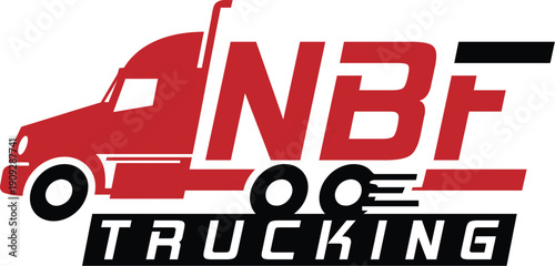 Letter NBF with semi-truck logo