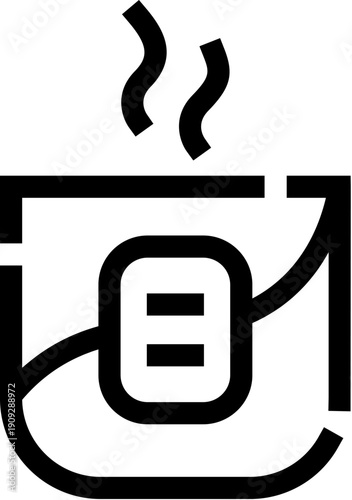 Steaming hot tea bag immersing in a glass, creating a sense of warmth, relaxation, and fresh aroma, representing a comforting beverage moment for various web and app design needs