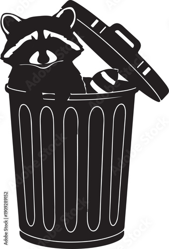 Cartoon animal collection illustrations in black and white style for design