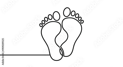 Pair of footprints, single line art, journey, togetherness, walking, couple