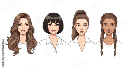 Diverse Women Hairstyles Collection - Beauty, Fashion, and Individuality