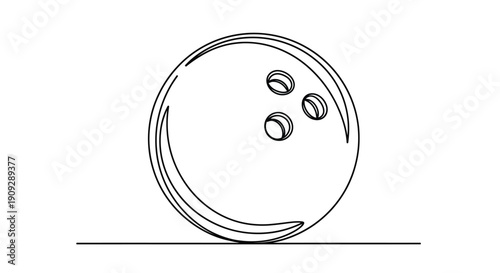 Bowling ball, single line art, sport, game, recreation, leisure