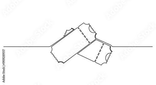 Minimalist Line Art of Two Tickets