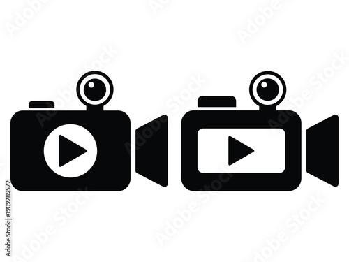 Two styles of video camera recording icons