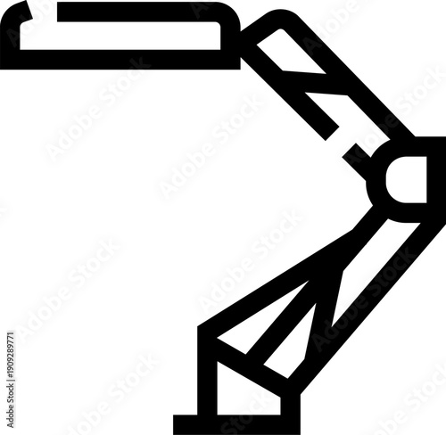 Robotic arm device working on an assembly line, symbolizing industrial automation, advanced manufacturing, smart factory solutions, and future technology in the production process