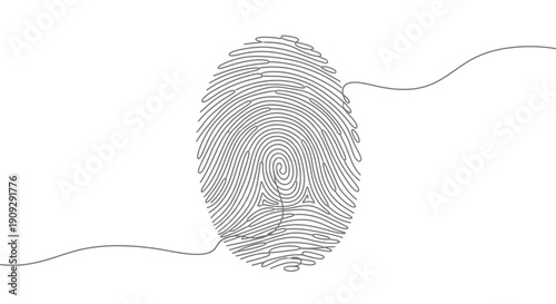 Fingerprint Line Art - Identity, Security, and Uniqueness