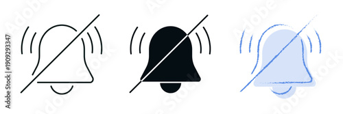 Limiting notifications icon. Mental health and digital wellbeing concept. Line, solid color or black symbol for web and UI. Perfect for apps and digital platforms. Editable vector stroke illustration.