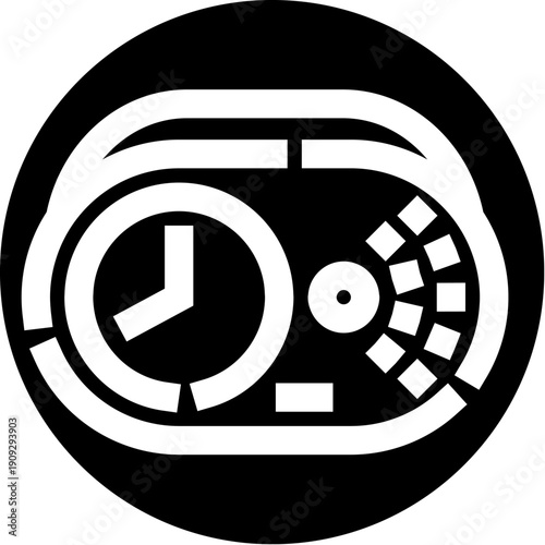 Wristwatch icon with analog face and secondary seconds dial, symbolizing time tracking, scheduling, productivity, punctuality, planning, workflow and progress monitoring