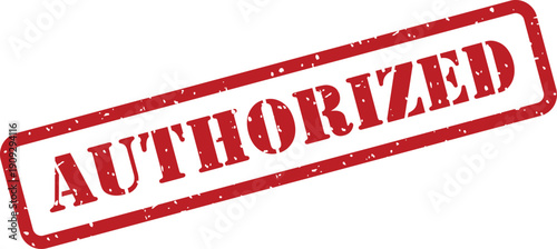 Red rubber stamp displaying the word AUTHORIZED with a textured, official look on white