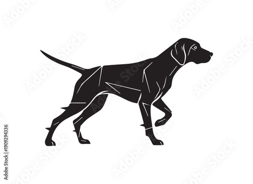 pointer dog graphic design, duck hunting pointer dog vector illustration art