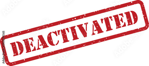 The red rubber stamp prominently featuring the word DEACTIVATED is shown on a crisp white background