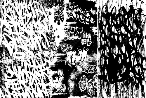 Background abstact graffiti black pattern.