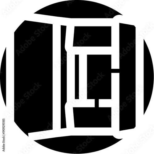 Architectural overhead view icon of an office archival cabinet, illustrating organization, storage, and detailed planning for interior design projects or floor planning