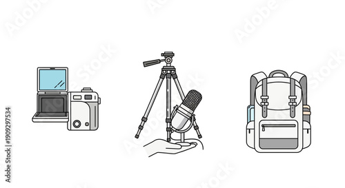 Vlogger Gear: Camera, Microphone, Tripod, Backpack, Laptop - Content Creator Essentials
