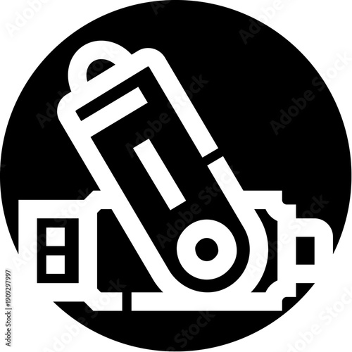 Usb flash drive icon with a simple design and clean lines, symbolizing digital data storage, technology, and information transfer within a modern computing and electronics context