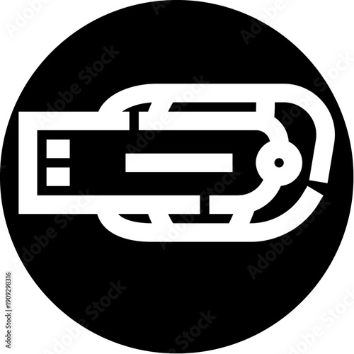 Usb flash drive providing portable digital storage and data transfer for modern technology, representing connectivity, information, and communication in a simple black and white design