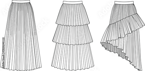 Fashion Forward: A Collection of Pleated Skirt Illustrations for Designers, Stylists, and Creative Projects [Detailed Fashion Illustration, Versatile Designs, Style Inspiration]