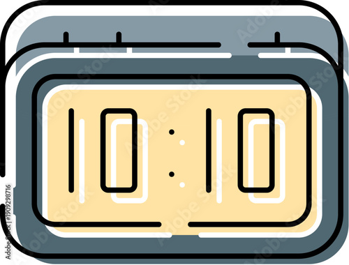 Digital alarm clock icon displaying the time ten past ten, suitable for concepts involving daily routine, morning schedules, reminders, and punctuality