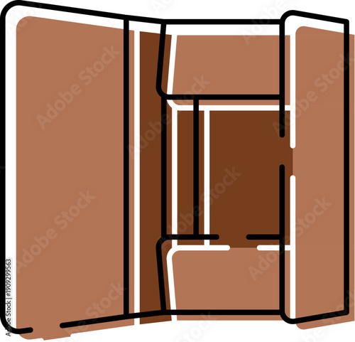 Opened brown leather wallet displaying its internal compartments, including slots for cards and money, highlighting financial organization and personal accessory