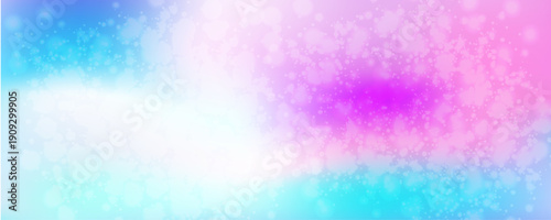 Magical pastel gradient with iridescent sparkles, soft bokeh lights, and candy-colored sky creating enchanting fairytale atmosphere perfect for kawaii designs and mermaid themes.