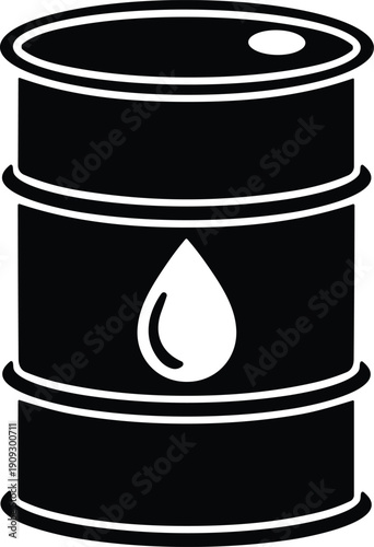 Oil barrel icon with drop of oil for industrial product and commodity trading business finance