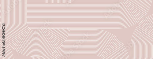 Beige background with a geometric pattern, featuring curved lines. The background has a smooth, modern texture with beige as the dominant color. Geometric pattern background vector. Pink background.