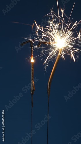 Wallpaper Mural 17 years celebration festive vertical footage made with Bengal fires in the form of number Seventeen. Torontodigital.ca