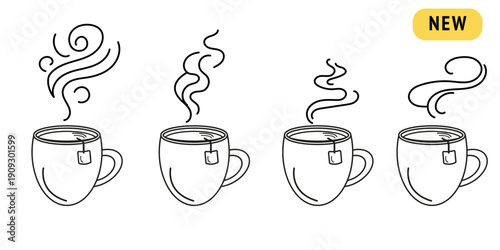 Smell steam doodle coffee cup aroma set