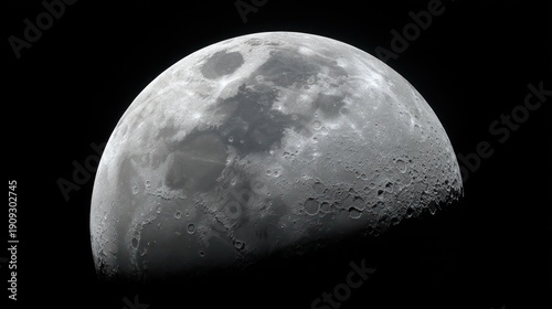 Detailed moon surface close up