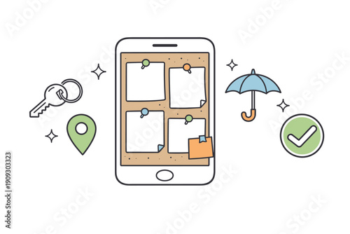 Organized smartphone home screen with apps and icons