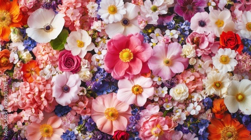 Captivating display of diverse floral bloom variations with vibrant colors and textures