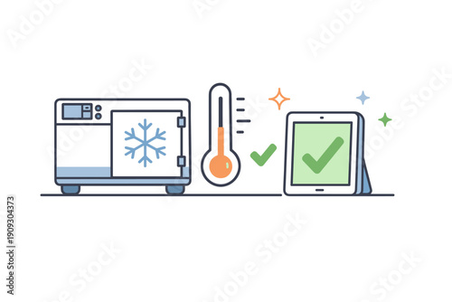 Smart appliance and tablet with temperature control icon