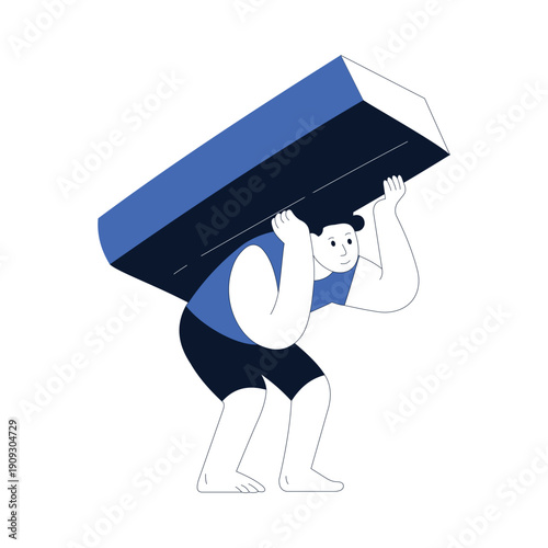 Carrying a mass Vector illustration. EPS 10 file		