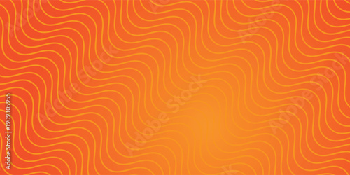 Vector abstract background with dynamic orange waves, lines and particles. vector