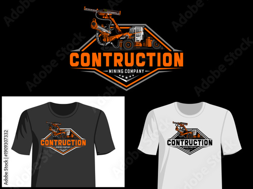 logo template heavy equipment contruction for mining company