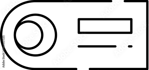 Projector outline creating a cinema presentation icon, symbolizing technology, entertainment, and multimedia for various digital applications and graphic designs