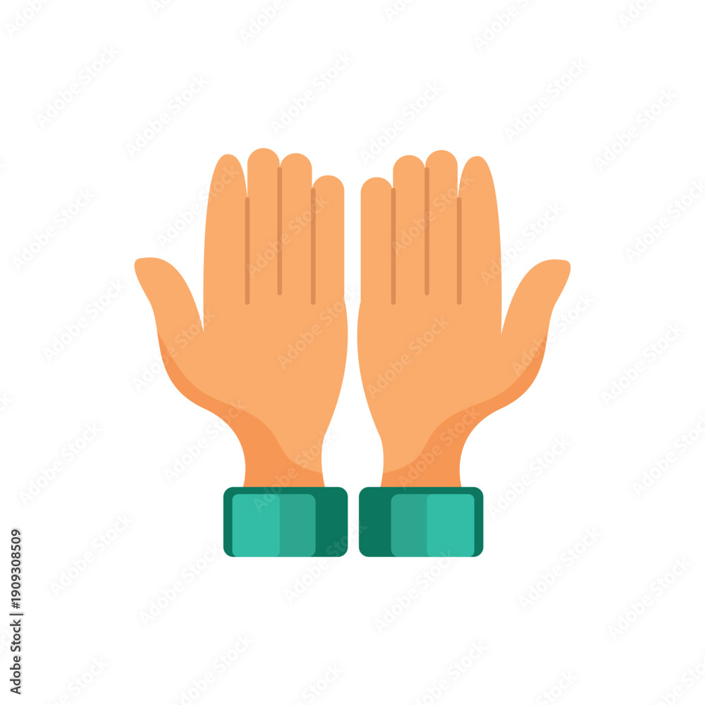 Obraz premium Raised Hands Dua Prayer Illustration